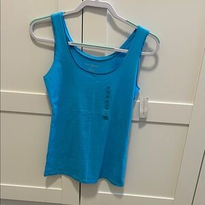 Ann Taylor Bright Turquoise Scoop Neck Tank